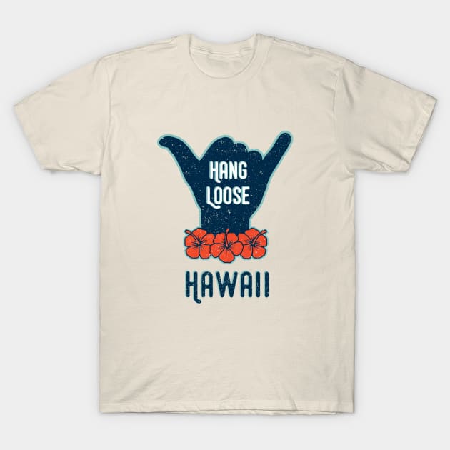 Hang Loose Hawaii Shaka Tropical Distressed T-Shirt by AnnaBanana